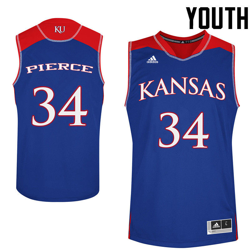 Youth Kansas Jayhawks #34 Paul Pierce College Basketball Jerseys-Royals